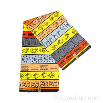tissu ankara en polyester imprimé en cire africaine